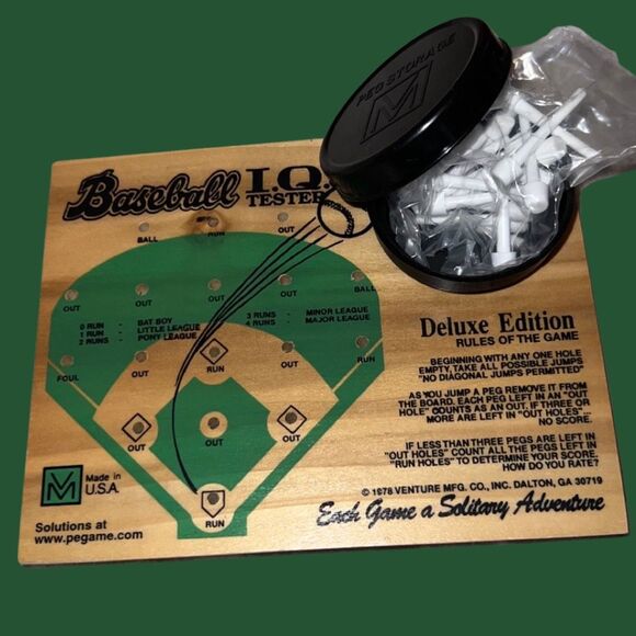 New Vintage Baseball Deluxe Edition I.Q. Tester Wood Game 1978 - Picture 2 of 3
